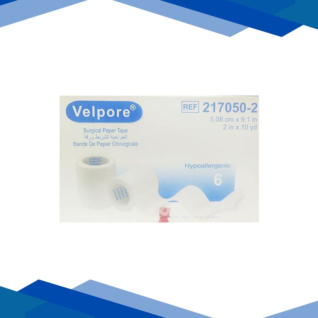 Velpore Surgical Paper Tape (217050 – 2) (2 inch x 9.1 mtr) 6’s