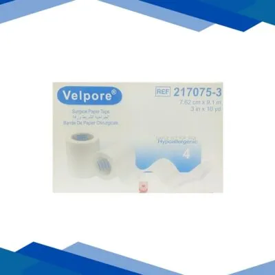Velpore Surgical Paper Tape (217075 – 3) (3 inch x 9.1 mtr) 4’s