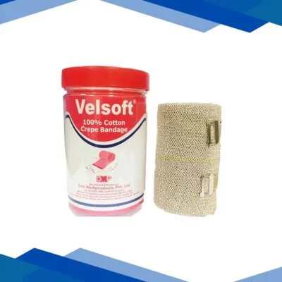 Velsoft Cotton Crepe Bandage (204075) (8 cm x 4 mtr) 1’s