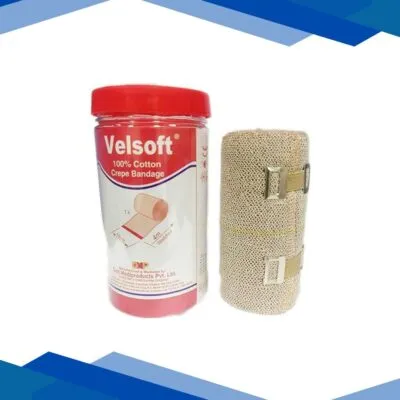 Velsoft Cotton Crepe Bandage (204100) (10 cm x 4 mtr) 1’s