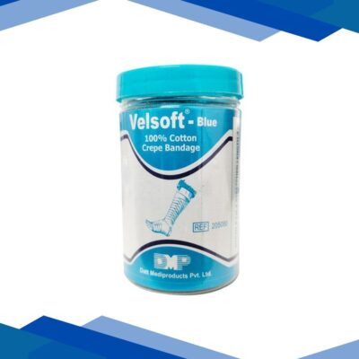 Velsoft Cotton Crepe Bandage (205080) (8 cm x 4 mtr) – Blue
