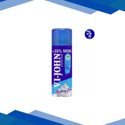 VI-JOHN Shaving Foam All Skin Type with Vitmin E and Anti-Bacterial 400ml , Shaving Foam for Men 2’s