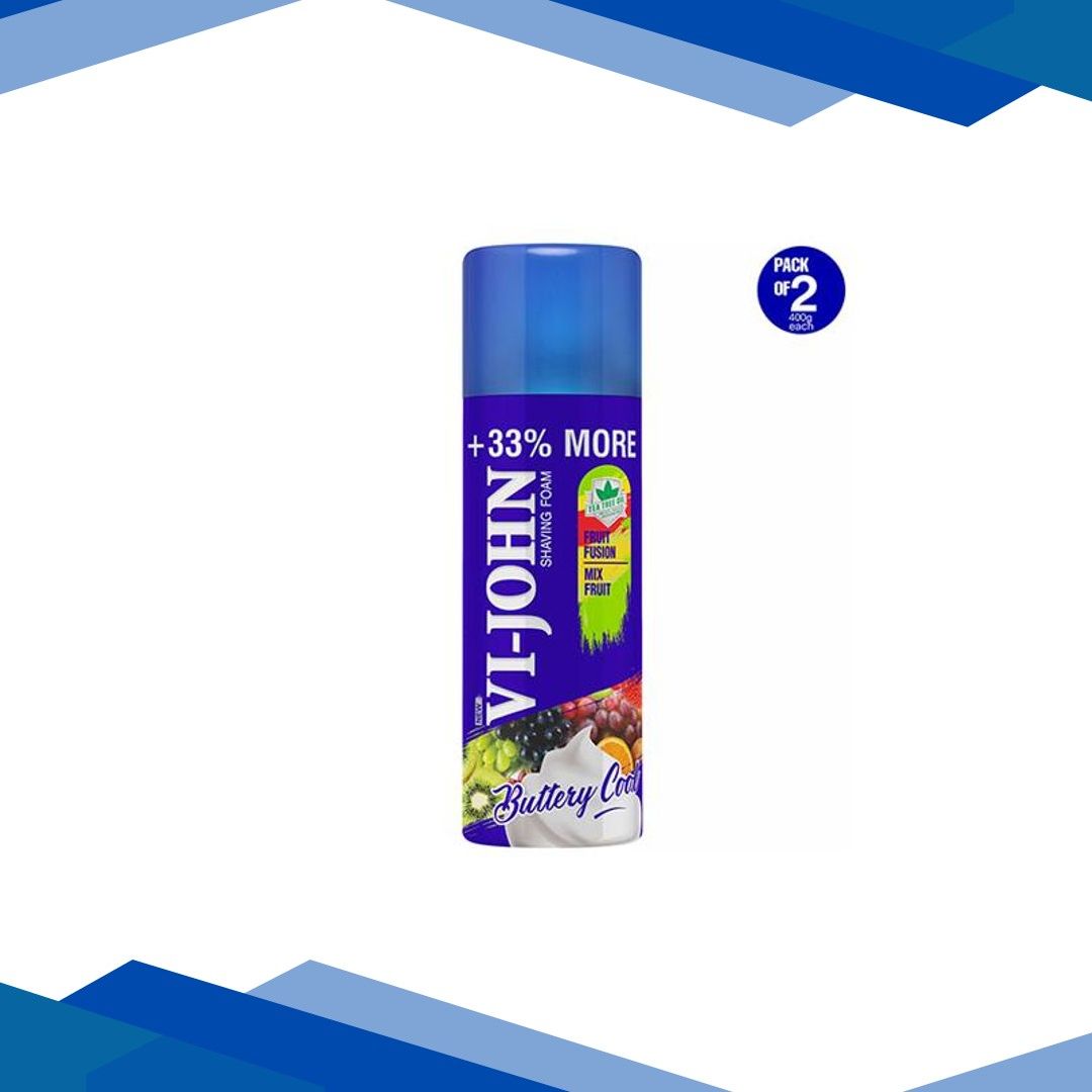 Vi-John Shaving Foam – Fruit Fusion Mix Fruit – Pack of 2 x 400 gm