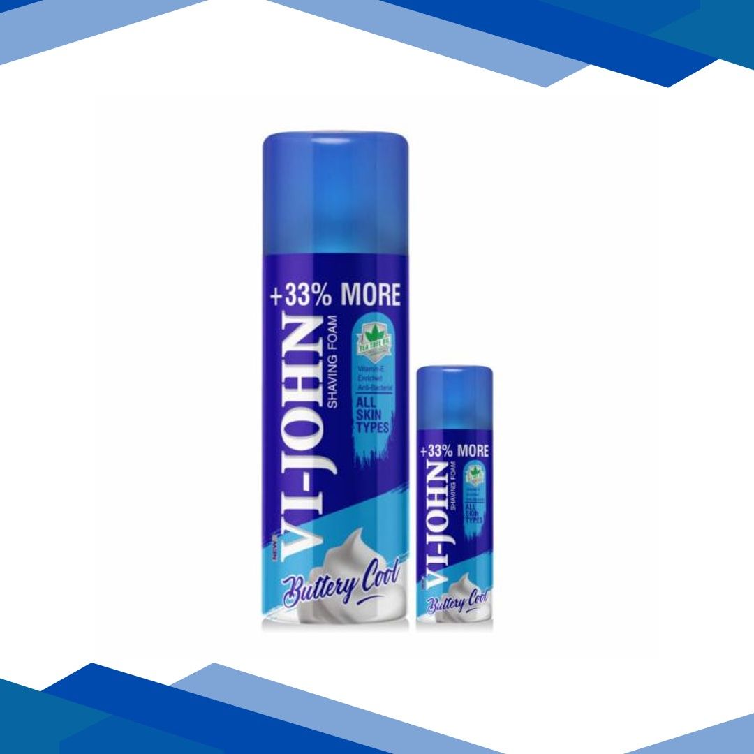 VI-John Shaving Foam Tea Tree Oil Vitamin E Enriched Anti Bacterial 400gm + Shaving Foam Tea Tree Oil Vitamin E Enriched Anti Bacteria 50gm