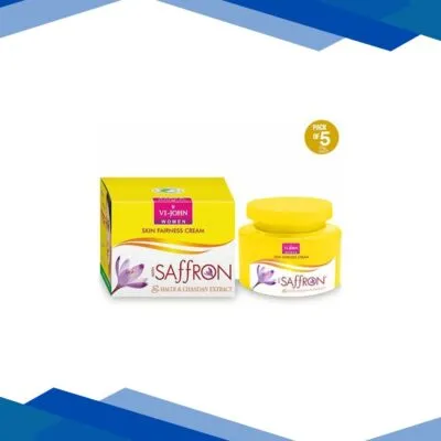 Vi-John Women Saffron Skin Fairness Advanced Cream – Haldi & Chandan – Pack of 5 x 50 gm