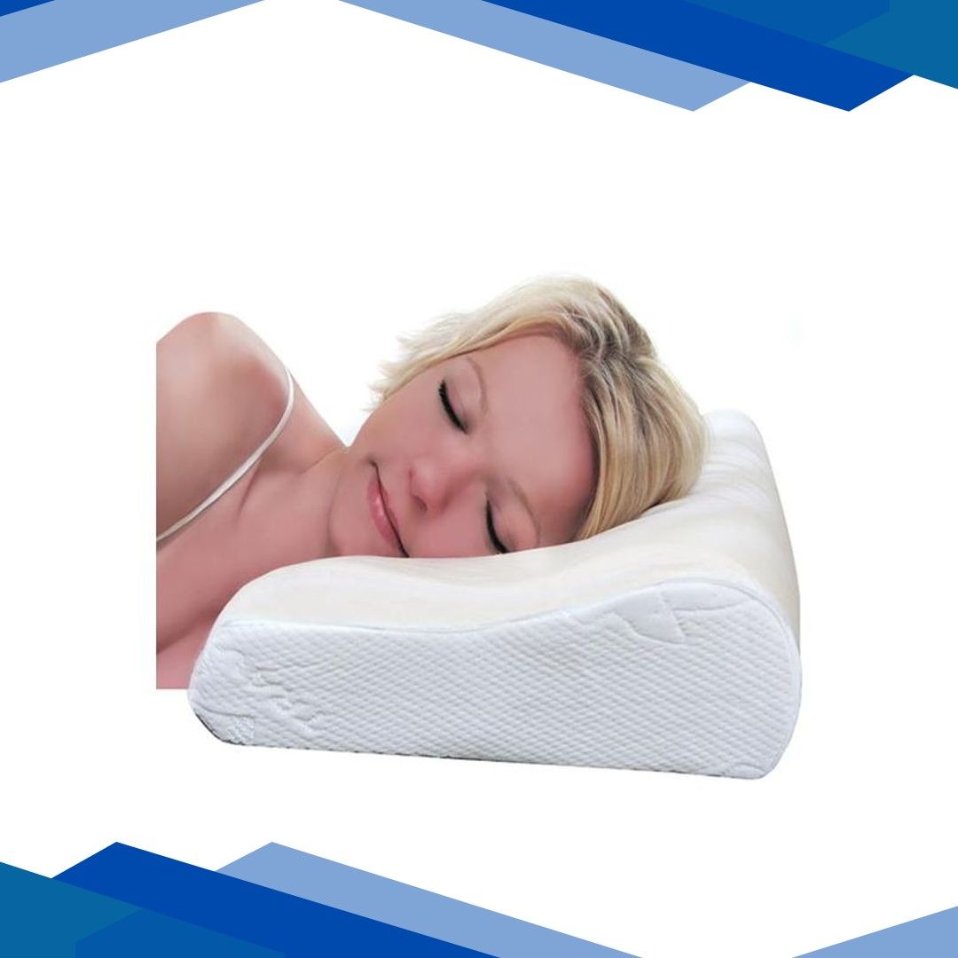 VIAGGI Cervical Contoured Therapeutic Support Memory Foam Sleeping Pillow – White