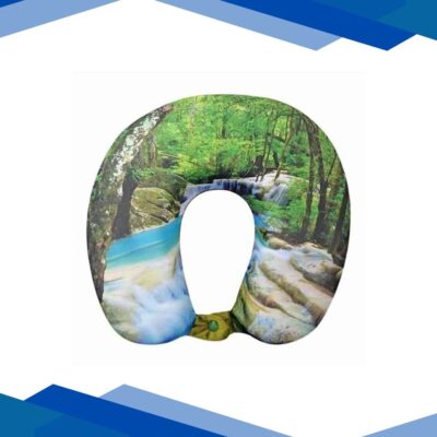 VIAGGI Memory Foam Neck Pillow – Green Forest