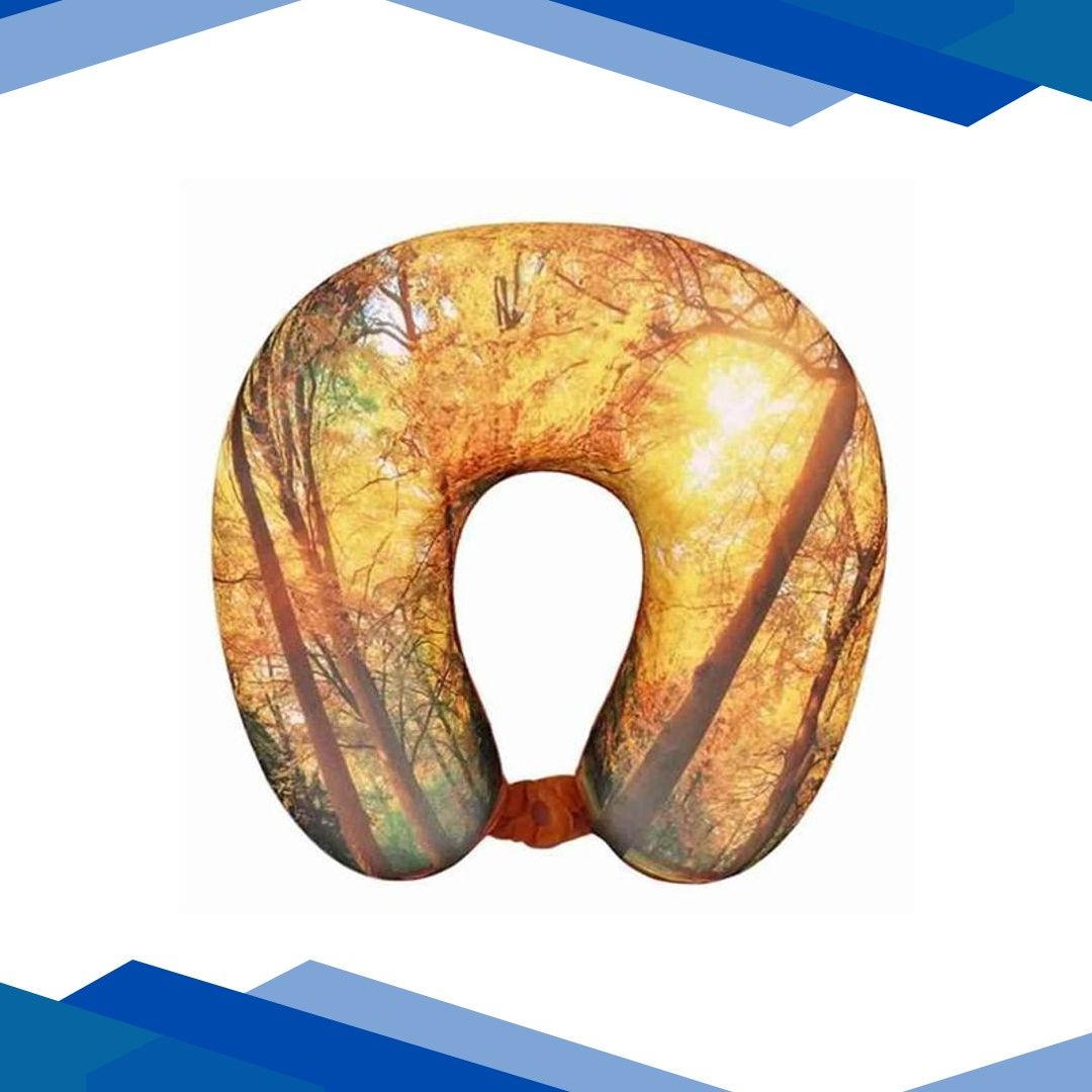 VIAGGI Memory Foam Neck Pillow – Yellow Forest