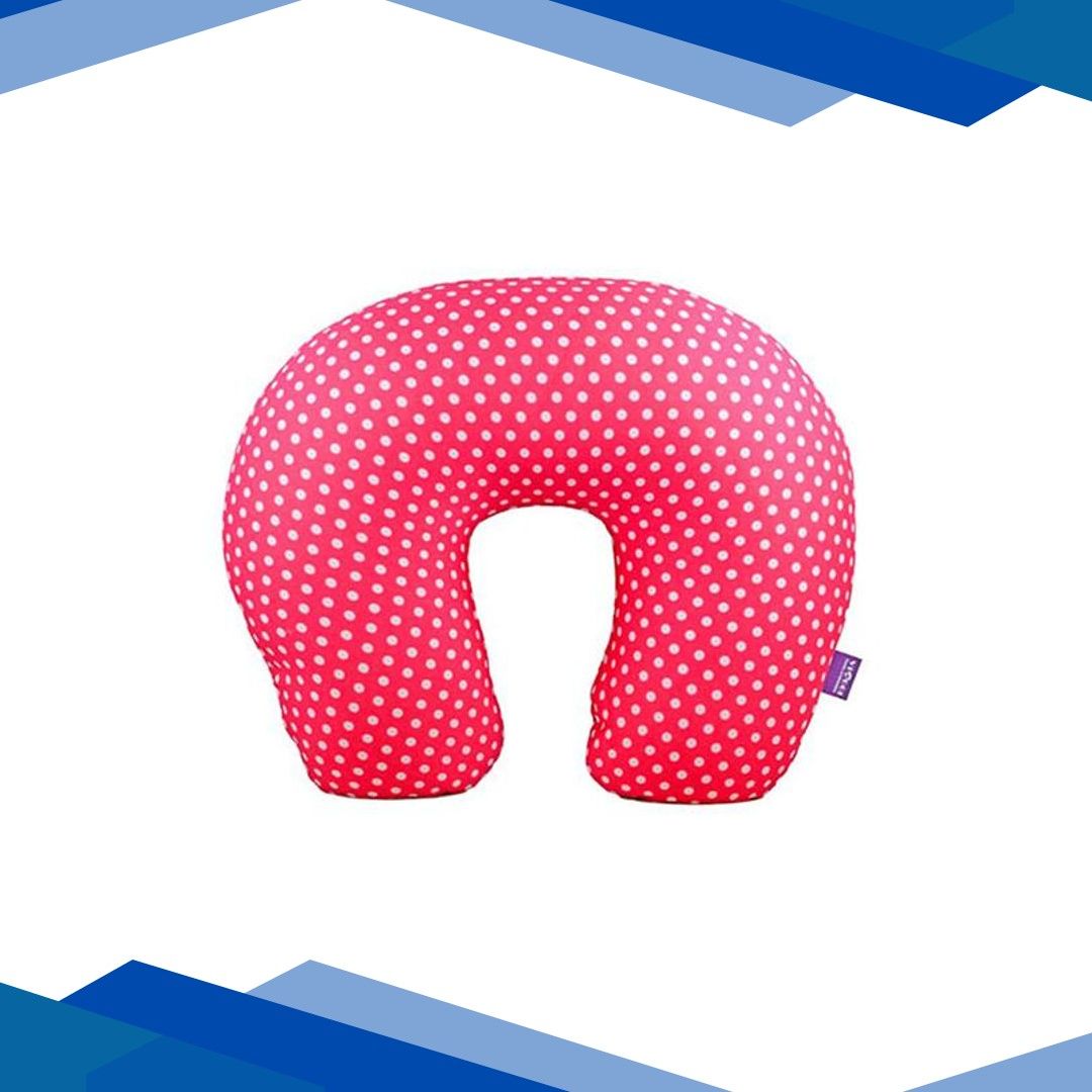 VIAGGI Microbead U Shape Travel Neck Pillow – Pink Mini Dot