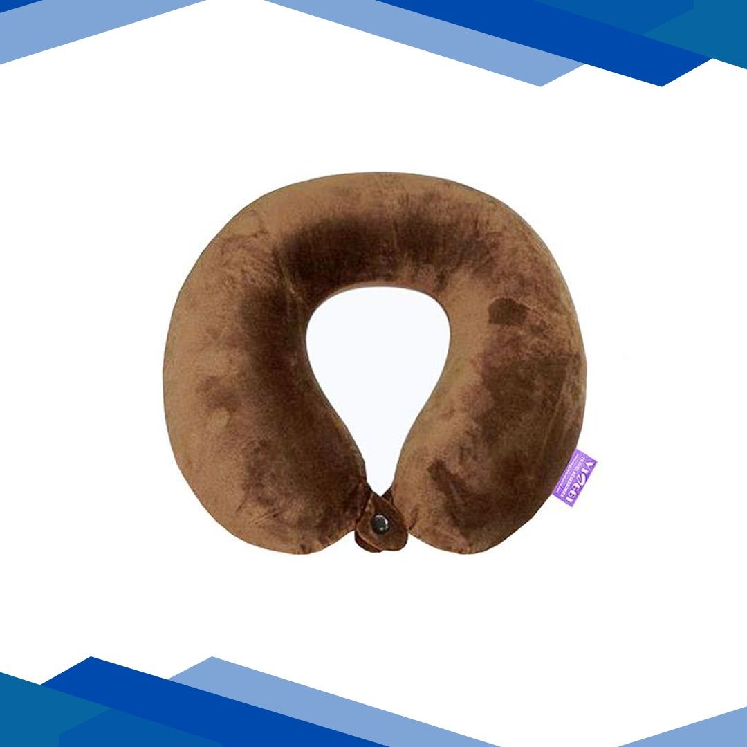 VIAGGI U Shape Soft Memory Foam Travel Neck Pillow – Brown
