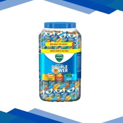 Vicks Cough Drops Double Power Candy – Menthol, Honey & Ginger (115’s + 25’s Free) 140’s