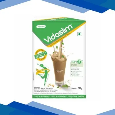 Vidaslim Meal Replacement Protein Health Shake Powder – Caffe Latte (Refill Pack) 500 g