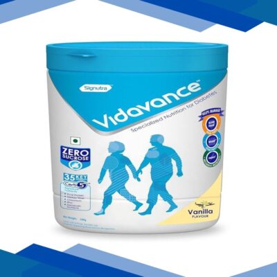 Vidavance Zero Sucrose Specialized Nutrition Supplement Powder for Diabetes Jar – Vanilla Flavour 400 g