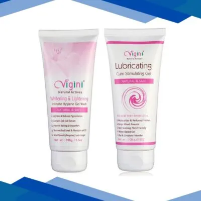 Vigini Lubricating Stimulation Gel 100ml + Whitening & Lightening Intimate Hygiene Gel Wash 100 g