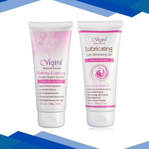 Vigini Lubricating Stimulation Gel 100ml + Whitening & Lightening Intimate Hygiene Gel Wash 100 g