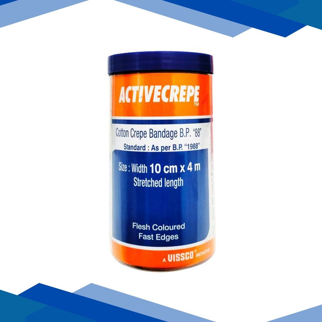 Vissco Activecrepe Cotton Crepe Bandage (10 cm x 4 mtr)