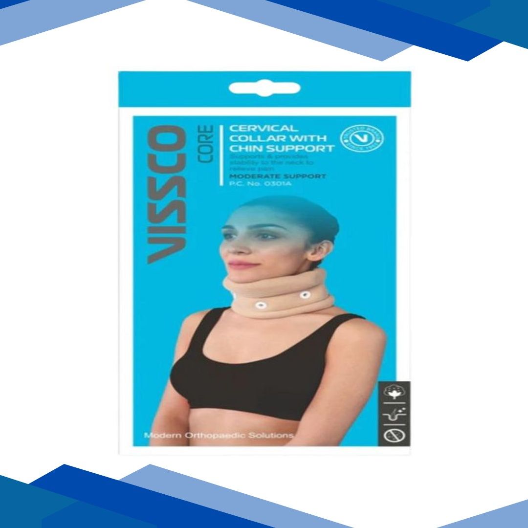 Vissco Core Cervical Collar with Chin Moderate Support (0301A) (XL)