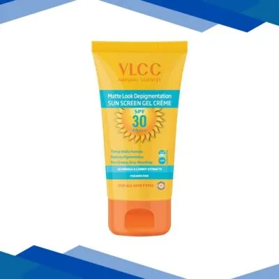VLCC Matte Look SPF 30 PA+++ Sun Screen Gel Creme Saxifraga & Carrot Extracts (Tinted) 50gm