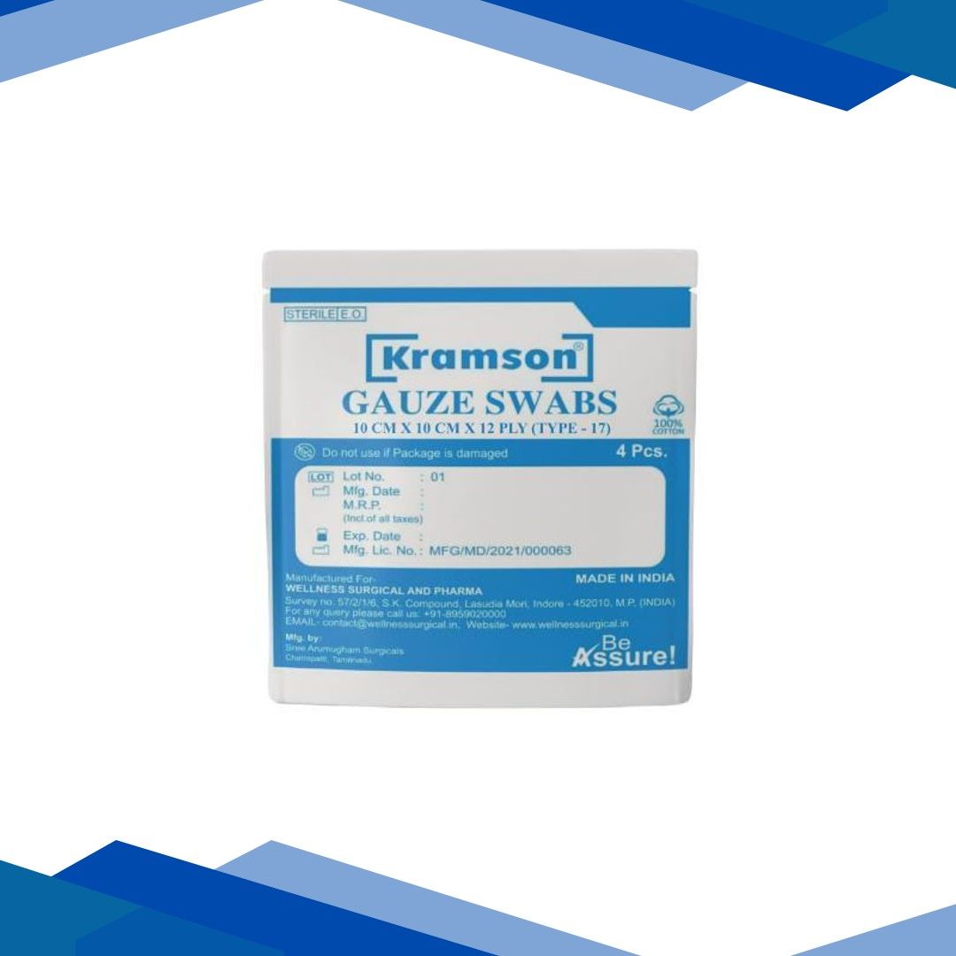 Wellness Kramson Gauze Swab (10 Cm x 10 Cm x 12 Ply) 4’s