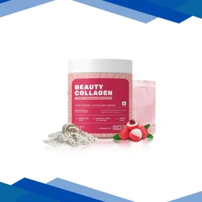 What’s Up Beauty Collagen Powder Certified Marine Titagen Type I & III Spotless Skin Litchi Flavour 200 gm