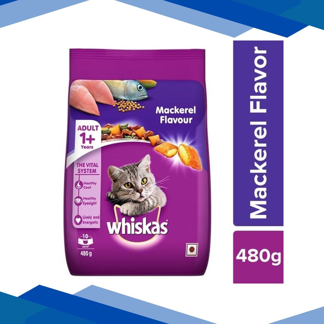 Whiskas Adult Mackerel Flavor 480 gm