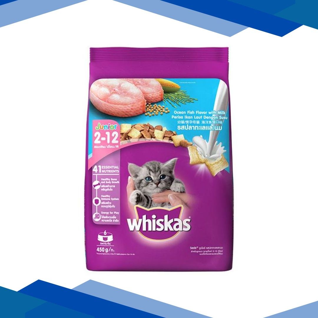 Whiskas Junior Ocean Fish Flavor with Milk 450 gm
