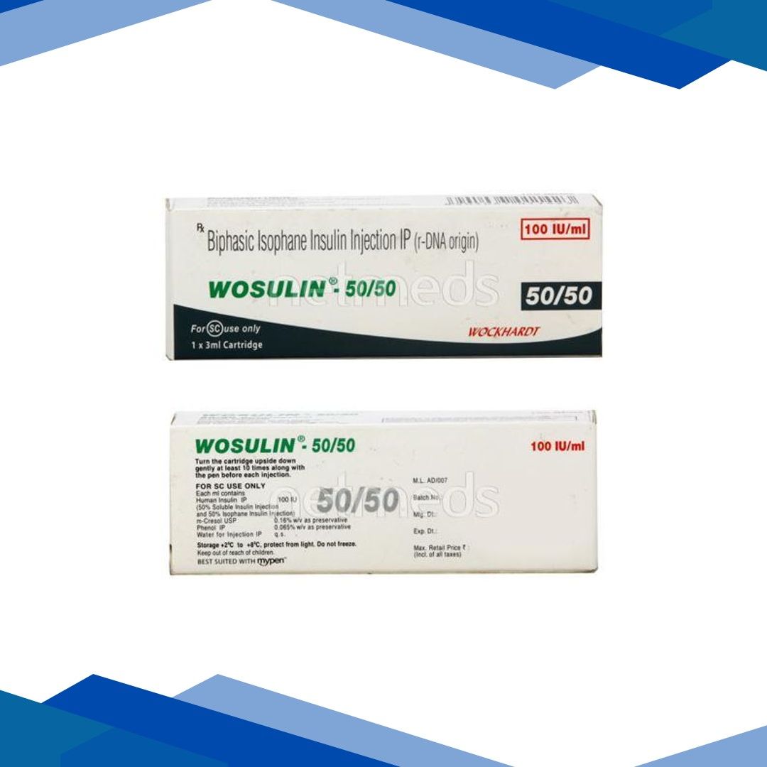Wosulin 50/50 100IU Cartridge 1X3ml