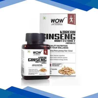 WOW Life Science 1000 mg Korean Ginseng Root Extract Veg Capsule 60’s