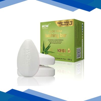 Wow Life Science Aloe Vera Bathing Soap – Super Value Pack of 3 – Skin-Friendly with 5.5 pH (75g X 3) 1’s
