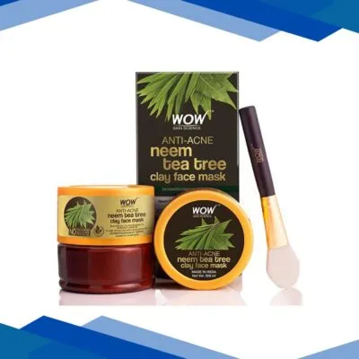Wow Life Science Anti-Acne Neem & Tea Tree Clay Face Mask 200 ml