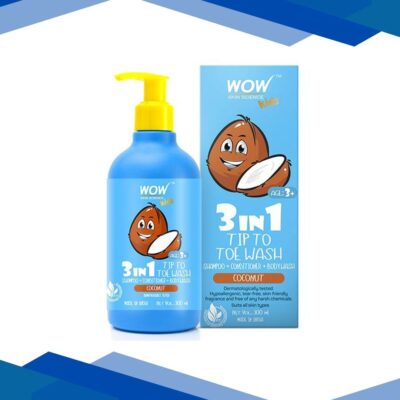 Wow Life Science Kids 3 in 1 Tip to Toe Wash – Coconut 300 ml