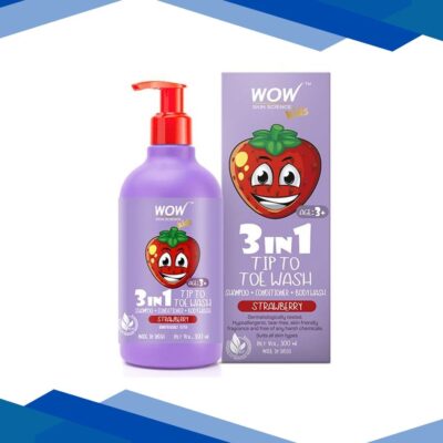Wow Life Science Kids 3 in 1 Tip to Toe Wash – Strawberry 300 ml