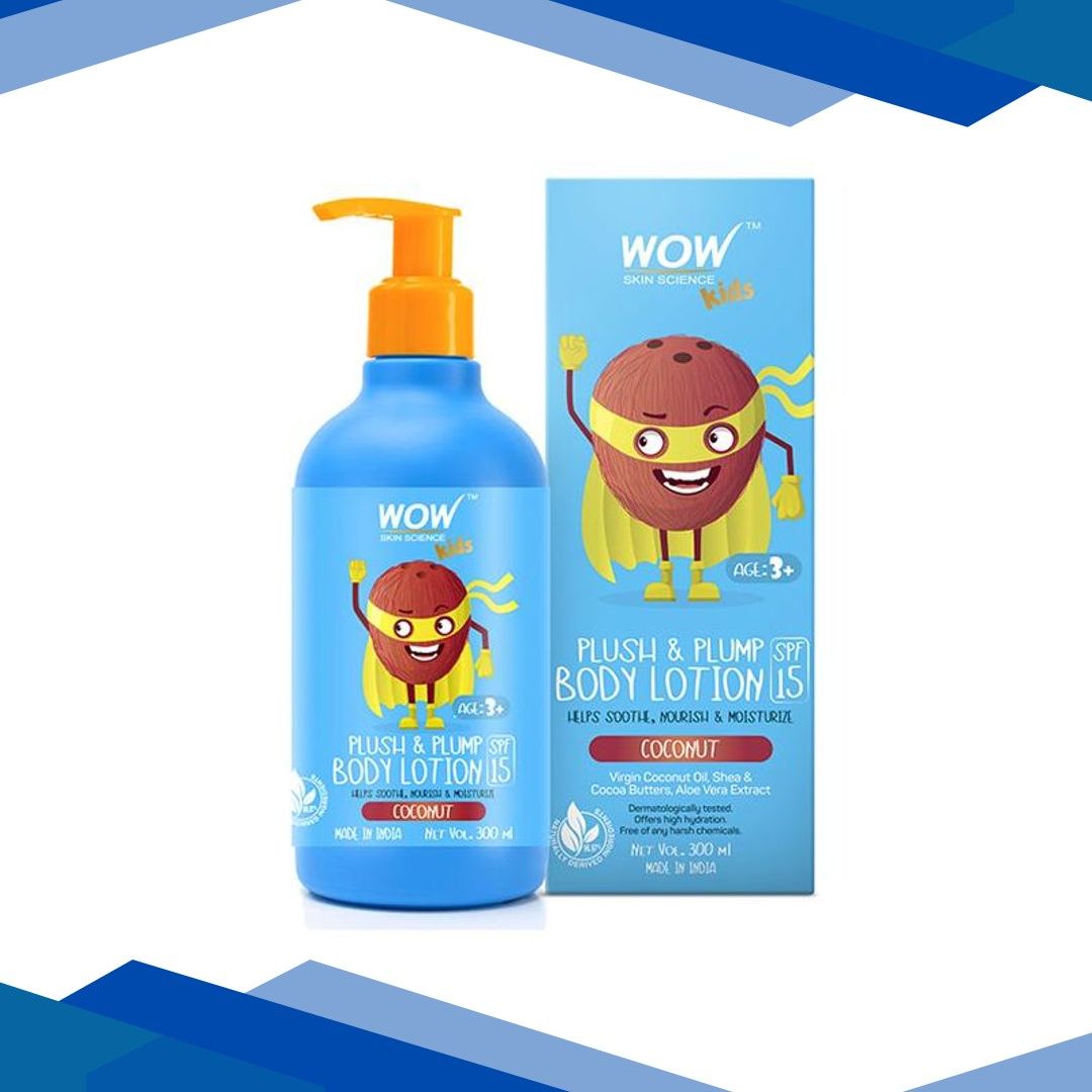 Wow Life Science Kids Plush & Plump Body Lotion – Coconut – SPF 15 300 ml