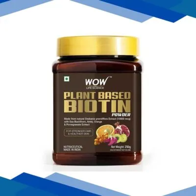WOW Life Science Plant Based Biotin Powder 250 gm