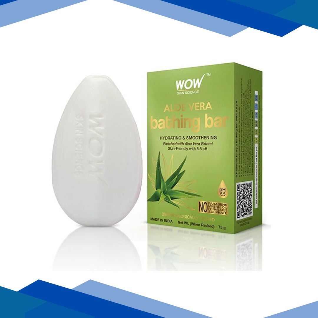 WOW Skin Science Aloe Vera Bathing Soap – Skin-Friendly with 5.5 pH 75 gm