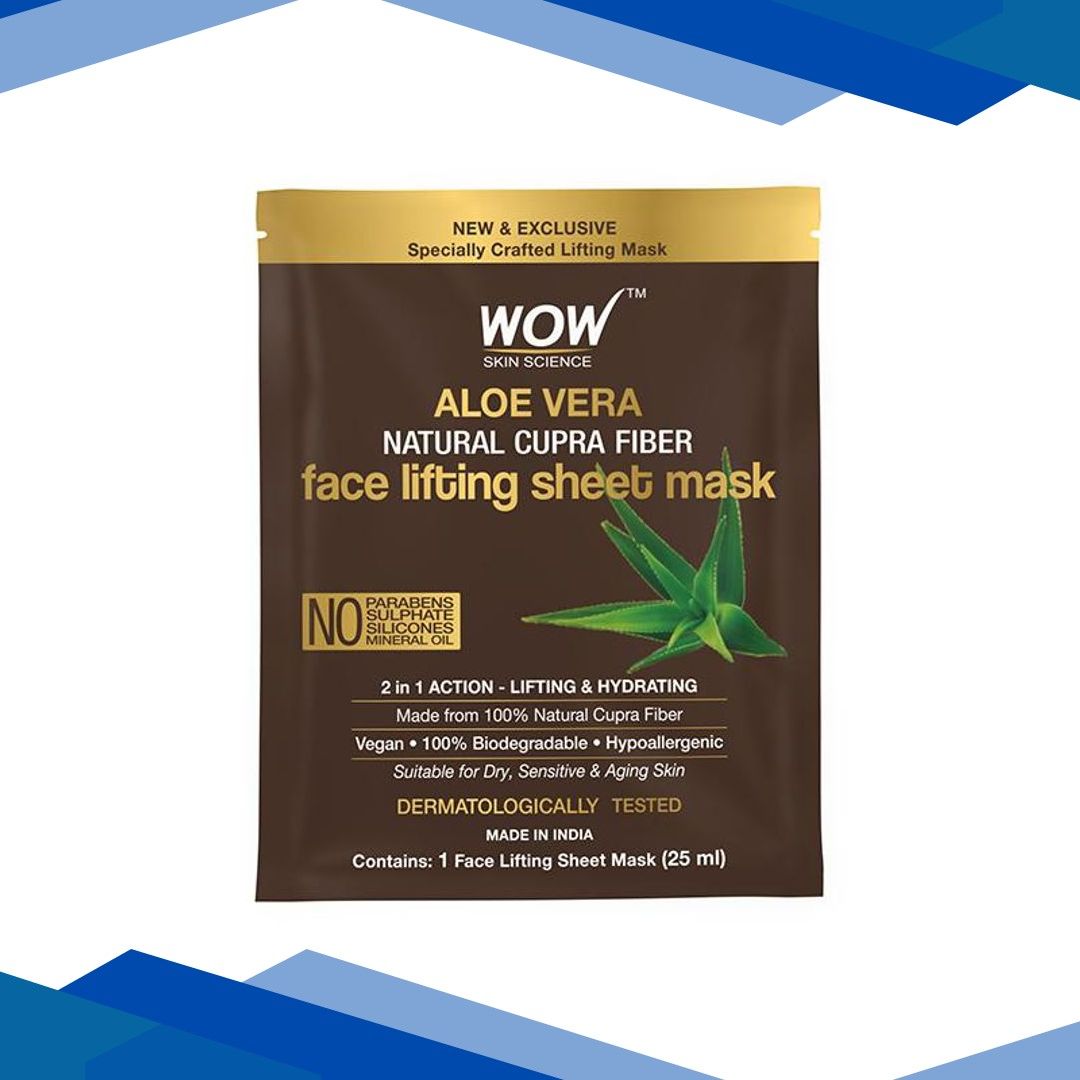 WOW Skin Science Aloe Vera Natural Cupra Fiber Face Lifting Sheet Mask 25 ml