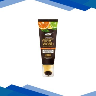 WOW Skin Science Brightening Vitamin C Foaming Face Wash GEL with Built-In Face Brush for Deep Cleansing 100 ml