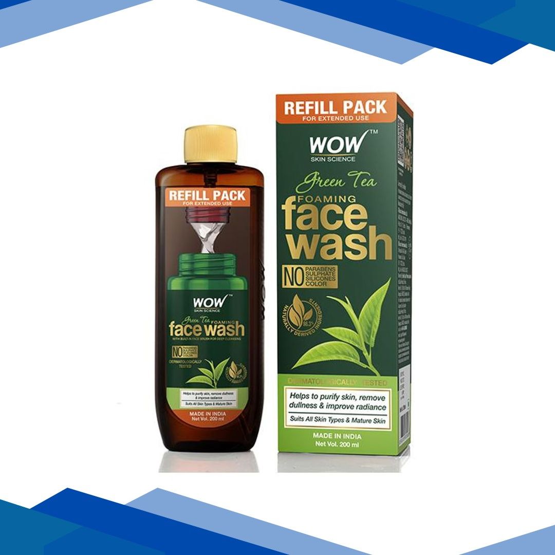 WOW Skin Science Green Tea Foaming Face Wash Refill Pack 200 ml