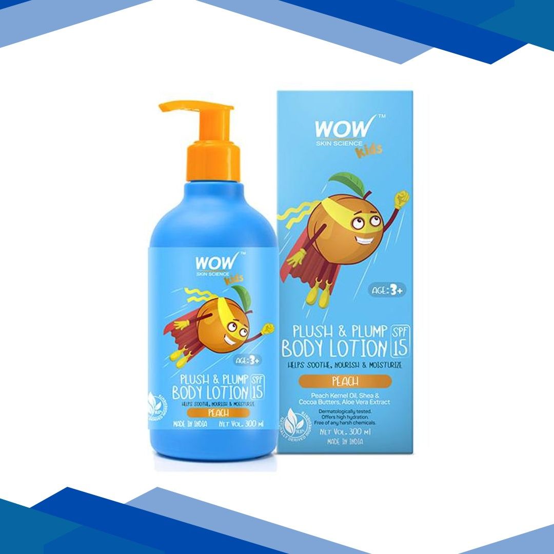 WOW Skin Science Kids Plush & Plump Body Lotion – Peach – SPF 15 300 ml