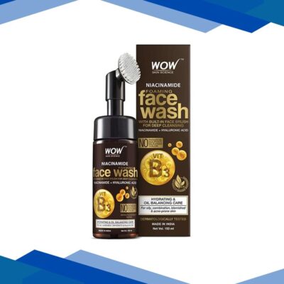 WOW Skin Science Niacinamide Foaming Face Wash- with Built-In Brush 150 ml