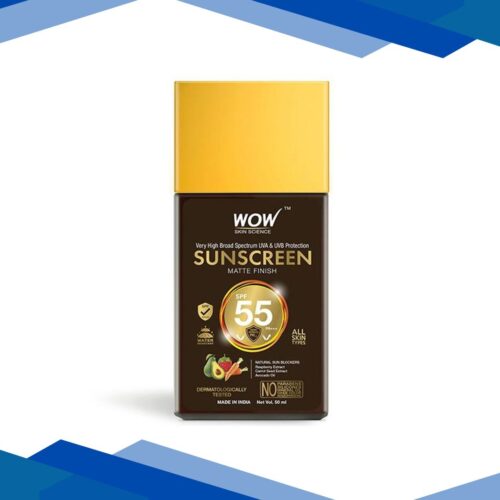 WOW Skin Science Sunscreen Matte Finish – SPF 55 Pa+++ – Very High Broad Spectrum 50 ml