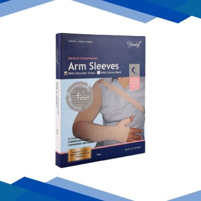 Youleg Medical Compression Stockings Arm Sleeves with Shoulder Strap (L)