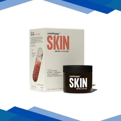 Yourhappylife Skin Capsules with Activated L Glutathione, Niacinamide and Retinol Dual Action Capsules with Vitamin E and C for Youthful & Glowing Skin, 30 Capsules 1’s