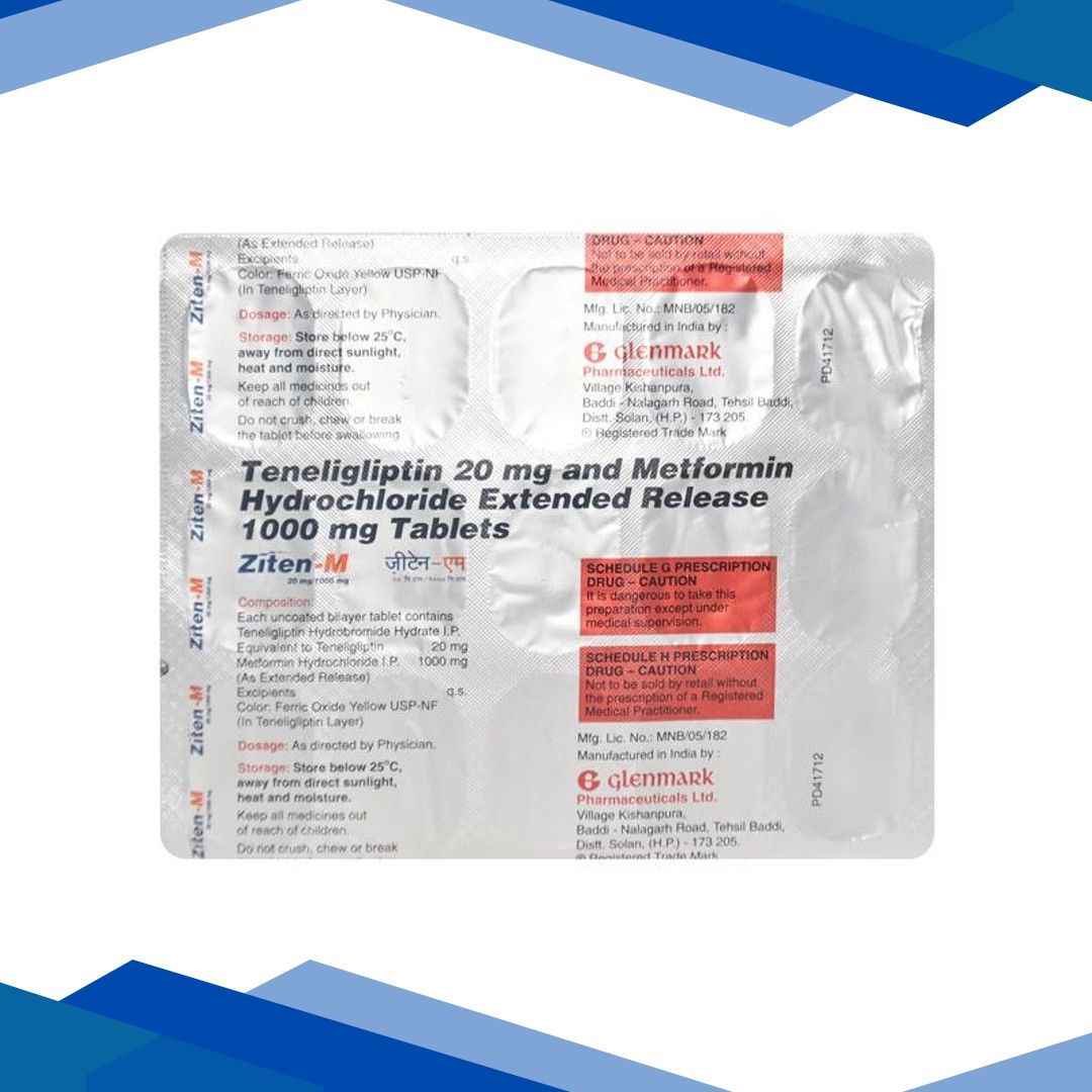 Ziten M 20/1000mg Tablet 15’S