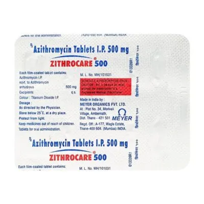 Zithrocare 500mg Tablet 5’S