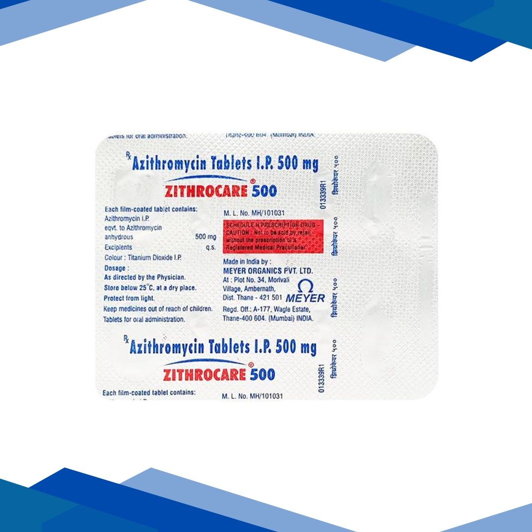 Zithrocare 500mg Tablet 5’S