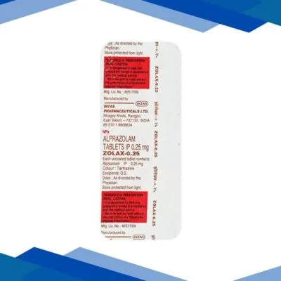 Zolax 0.25mg Tablet 10’S