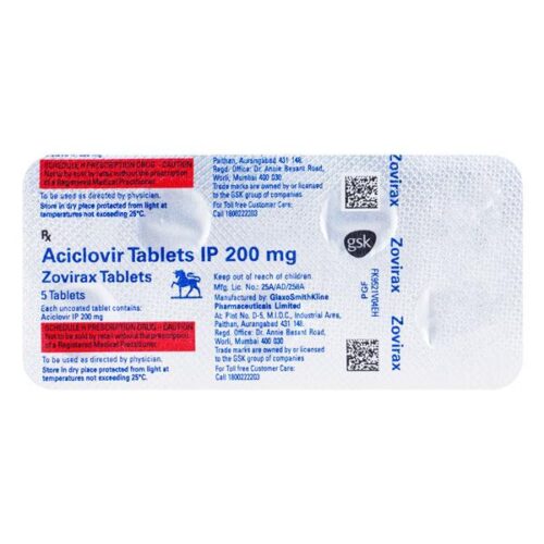 Zovirax 200mg Tablet 5'S