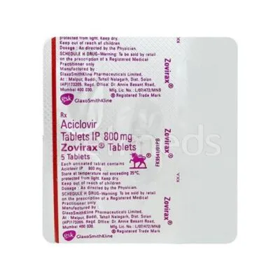 Zovirax 800mg Tablet 5'S