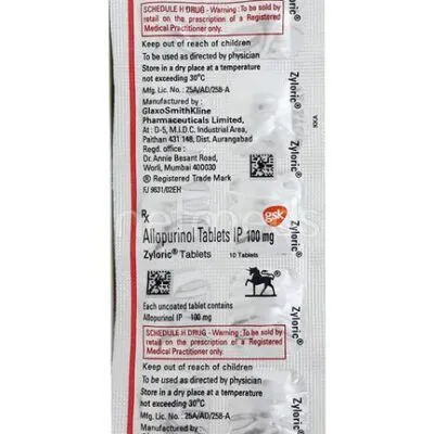 Zyloric 100mg Tablet 10'S